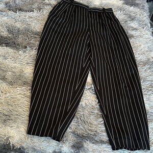 Babaton Women's Black and White Pinstripe Pants